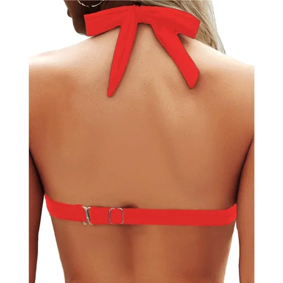 Halter Top Padded Swimsuit Top Bathing Suit Size XL - Picture 3 of 9